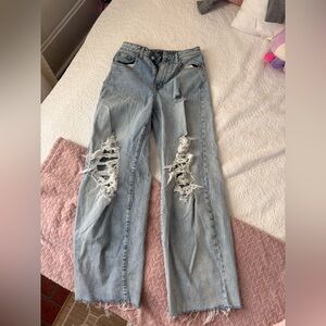Wild Fable Light Blue Distressed Straight Leg Jeans